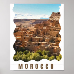 Poster Marrakech, Maroc Voyage Surprise Billet cadeau - Y
