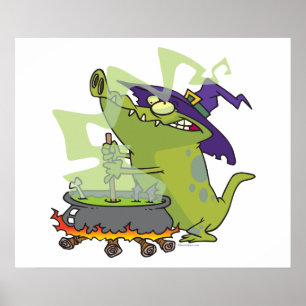 Poster marrant sorcier cuisine chaudron