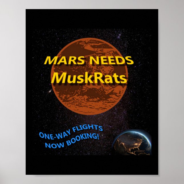 Poster Mars a besoin d'un autocollant Muskrats (Devant)