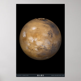 Poster Mars avec couverture nuageuse