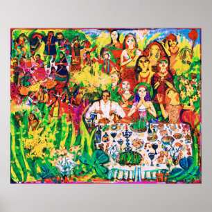 Poster Mars Célébration du printemps de l'art populaire n