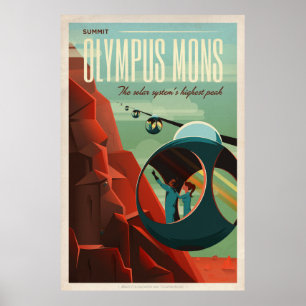 Poster Mars Olympus Mons Système solaire Volcano le plus