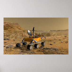 Poster Mars Science Laboratory voyage près d'un canyon