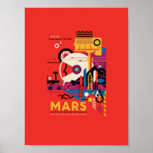 Mars Travel Poster, Tourisme, Planète, Astronomie