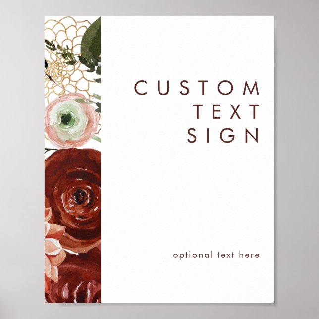 Poster Marsala Automne Floral | Cartes & Cadeaux Personna (Devant)