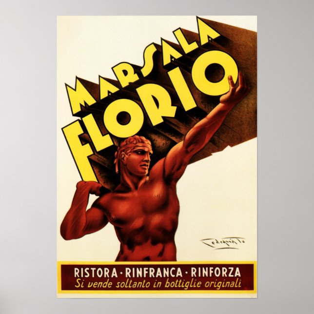 Poster MARSALA FLORIO Italie Vins spiritueux Alcool Boiss (Devant)