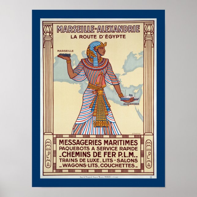 Poster Marseille - Alexandrie ~ La Route D'Egypte (Devant)
