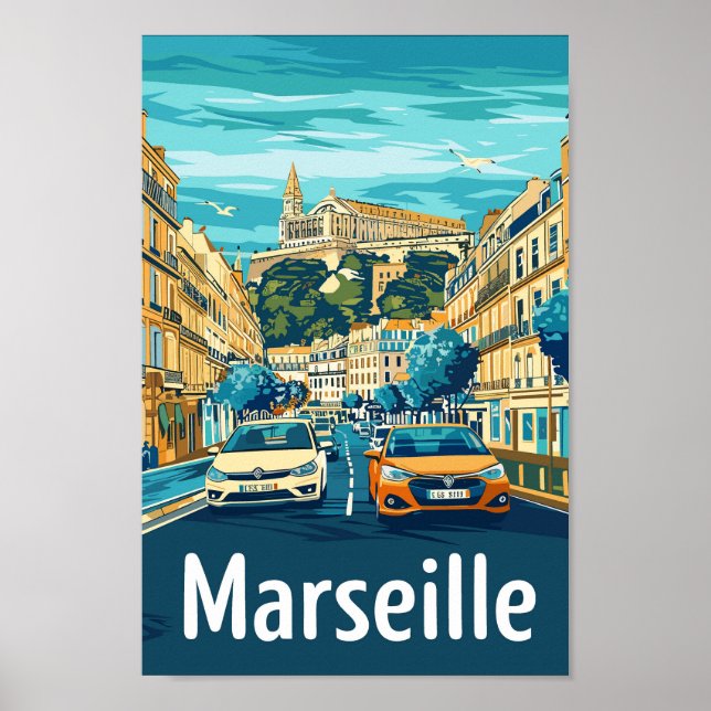 Poster Marseille France Lieu de voyage célèbre (Devant)