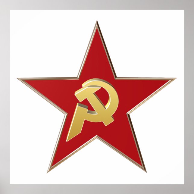 Poster Marteau et faucille dans l'étoile rouge (Devant)