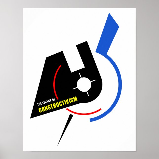 Poster Marteau et faucille de l'URSS, style art construct (Devant)