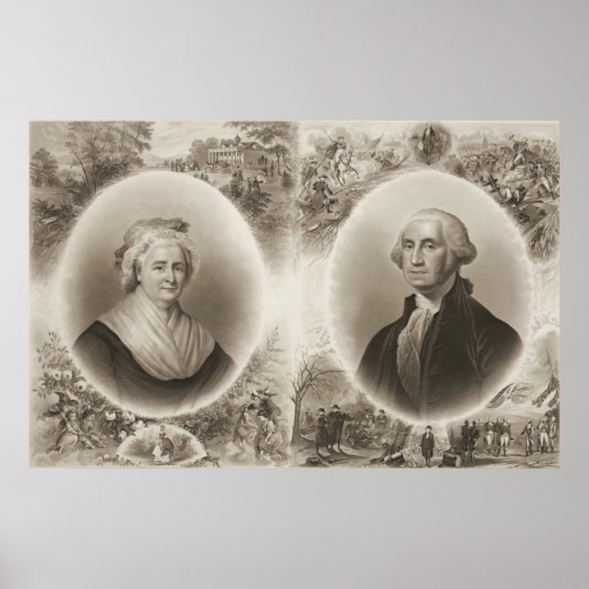 Poster Martha et George Washington 1876 (Devant)