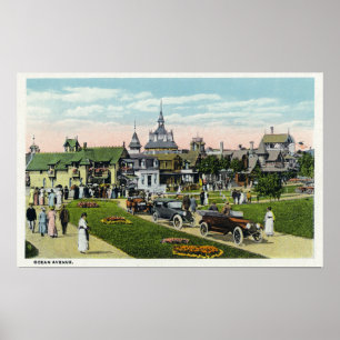 Poster Martha's Vineyard, Vue sur Ocean Avenue