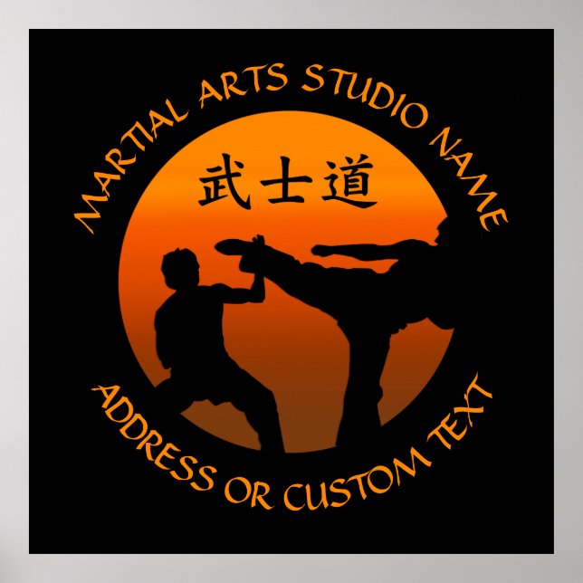 Poster Martial Arts Karate Taekwondo Kung Fu Studio Propr (Devant)
