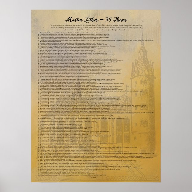 Poster Martin Luther 95 Theses en anglais (Devant)