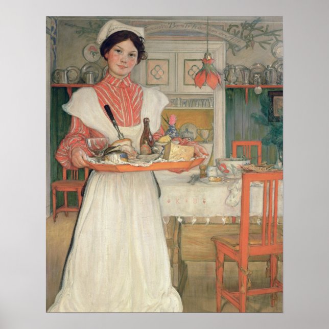 Poster Martina portant le petit déjeuner sur un plateau,  (Devant)
