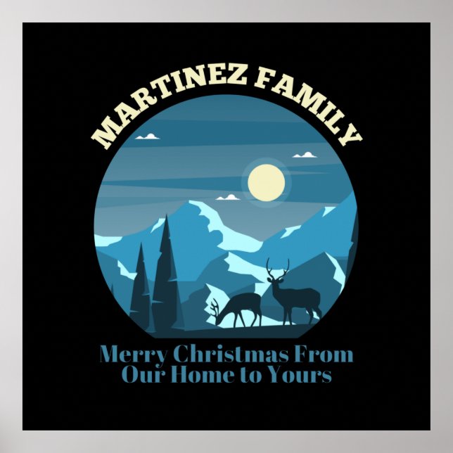 Poster Martinez Family Joyeux Noël de notre maison (Devant)