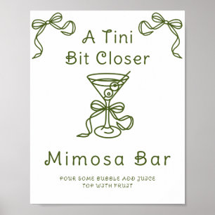 Poster Martini Bow Bride douche Mimosa bar