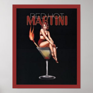 Poster Martini chaud rouge
