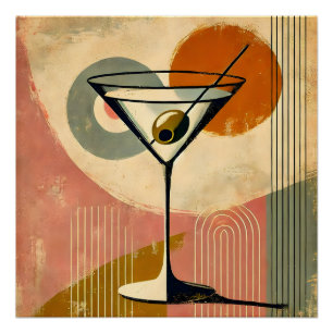 Poster Martini d'art moderne du milieu du siècle