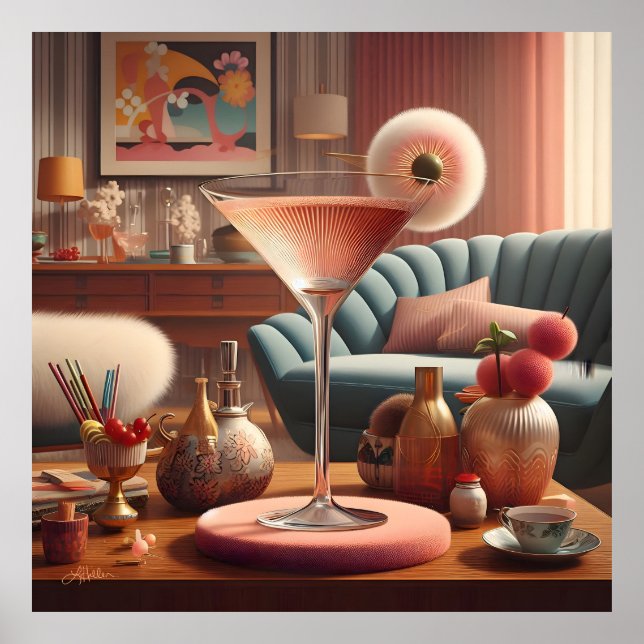 Poster Martini Fleur de Cerisier Atomique (Devant)