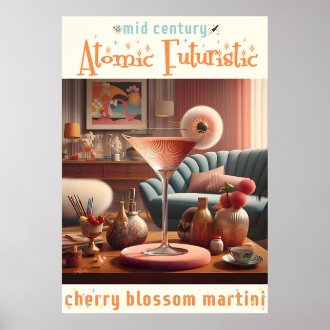 Poster Martini Fleur de Cerisier Atomique (Devant)