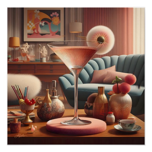 Poster Martini Fleur de Cerisier Atomique (Devant)