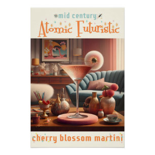 Poster Martini Fleur de Cerisier Atomique