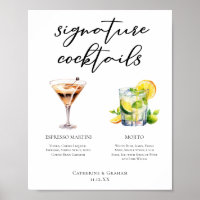 Martini Mojito Signature Cocktails Menu Mariage