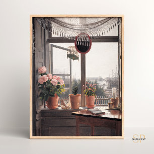 Poster Martinus Rorbye Vue de la douleur de la fenêtre de