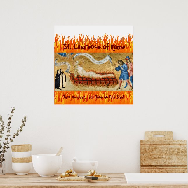 Poster Martyre du Saint-Laurent, avec deux religieuses (M (Cuisine)