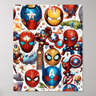 Poster "Marvelous Seamless White Arrière - plan : Où Héro