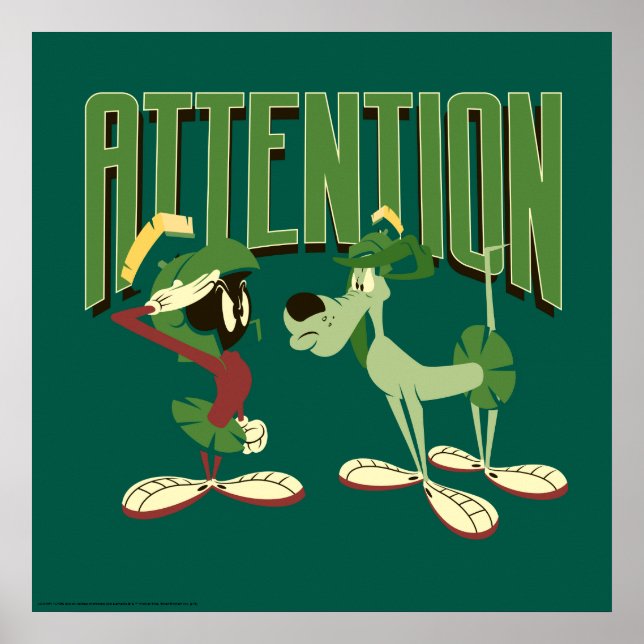 Poster MARVIN THE MARTIAN™ & K-9 "Attention" (Devant)
