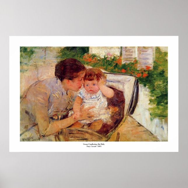 Poster Mary Cassatt.1881.Susan Comforting the Baby print (Devant)