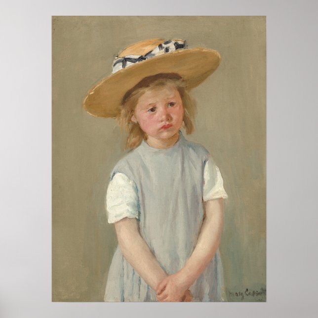 Poster Mary Cassatt - Enfant au chapeau de paille (Devant)