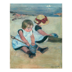 Poster Mary Cassatt - Enfants jouant sur la plage