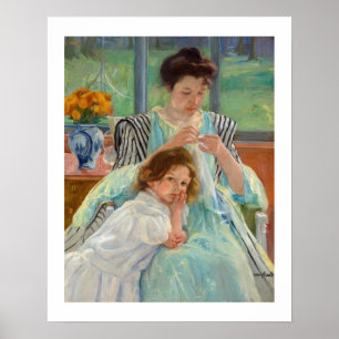 Poster Mary Cassatt - Jeune mère coudre