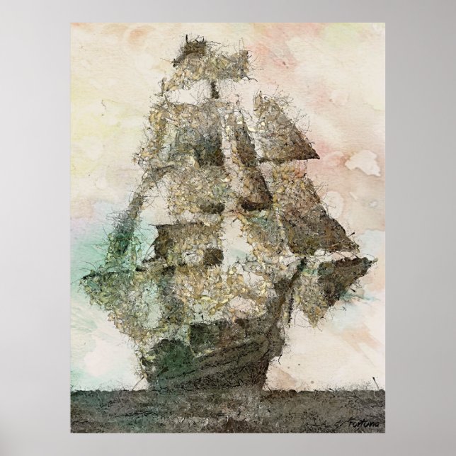 Poster Mary Celeste - Art vintage (Devant)
