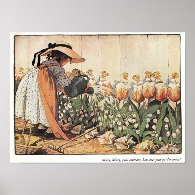 Poster Mary, Mary, Assez Contraire Nursery Rhyme Imprimer (Devant)