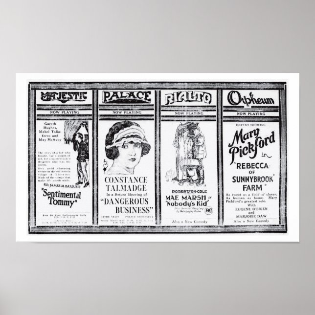 Poster Mary Pickford Mae Marsh Constance Talmadge 1921 et (Devant)