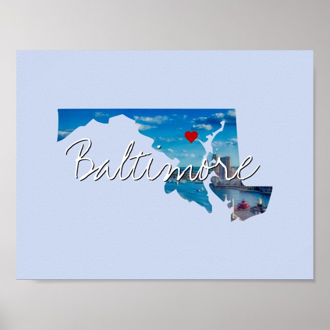 Poster Maryland State Photo insert and town name (Devant)