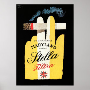 Poster MARYLAND Stella Filtre Cigarettes Vintage Advert