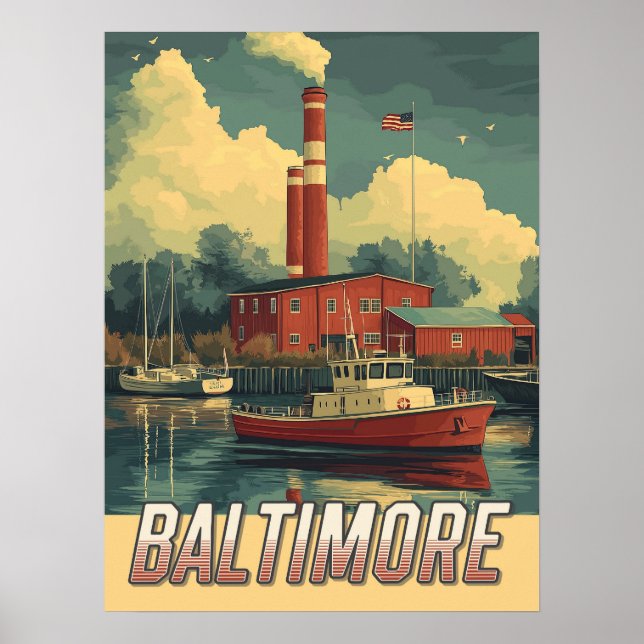 Poster Maryland vintage Baltimore (Devant)