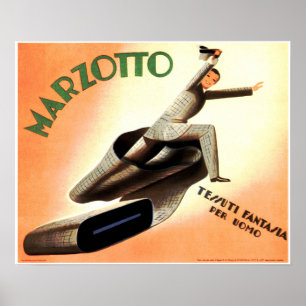 Poster MARZOTTO Tissu Textile Hommes Publicité Vintage