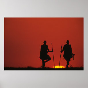 Poster Masai at Sunset