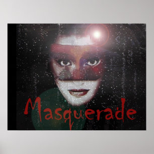Poster Mascarade Masqué Boule Masqué Femme Masquée Art Dé