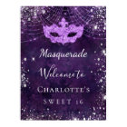 Mascarade violet argent parties scintillant poussi