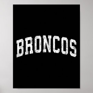 Poster Mascotte de Broncos Sport Vintage Nom sportif Desi
