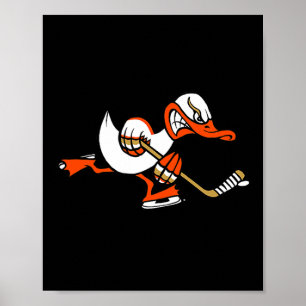 Poster Mascotte de canard de dessin animé graphique migno