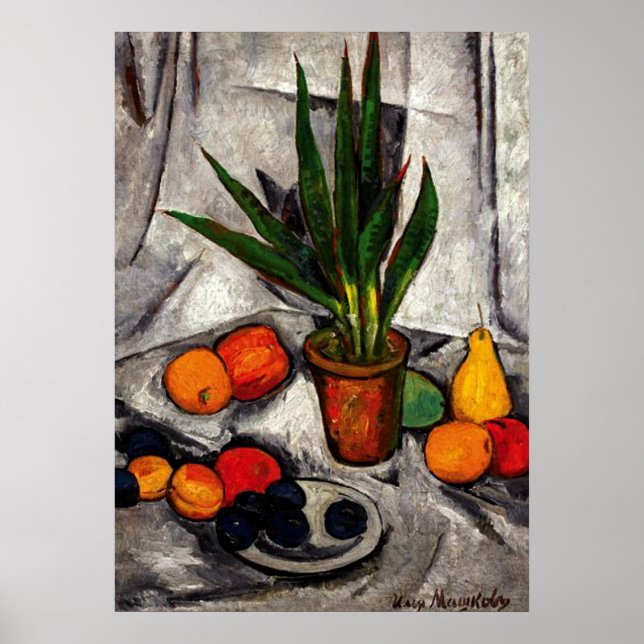 Poster Mashkov - Vie morte avec Plantes et fruits (Devant)
