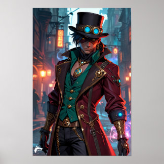 Poster Masked Steampunk Gentleman – Charisma and Shadows 
